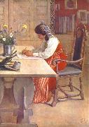 Carl Larsson Hilda painting